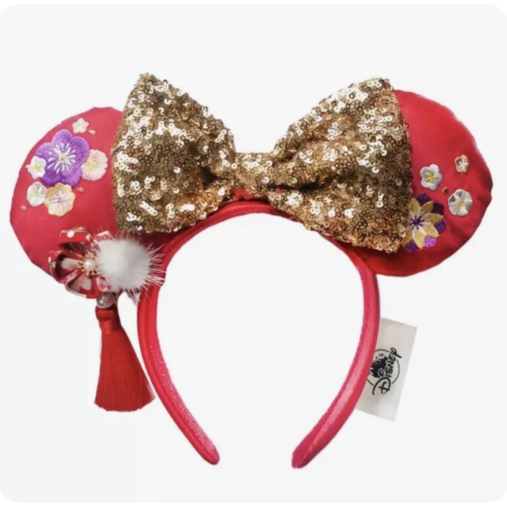 NWT! Chinese New Year Disney Parks Red Minnie Mickey Ears
